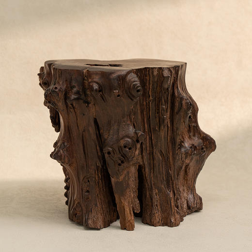 清 红木雕树形器座 商品图2