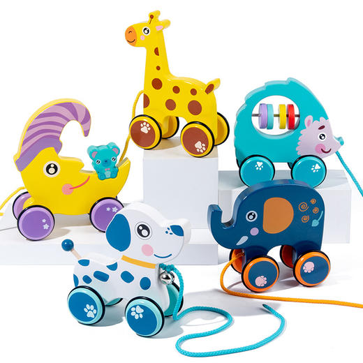 *【母婴用品】儿童拖拉玩具车手拉绳牵引动物车婴儿宝宝益智早教学步玩具 商品图4