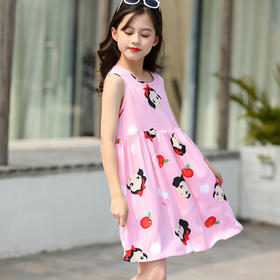 【夏日清凉，六一爆款热卖！】CL2023儿童睡裙，无袖绵绸，轻盈透气，可爱印花，柔软舒适，女童必备多款可供选择，为孩子带来清凉一夏！