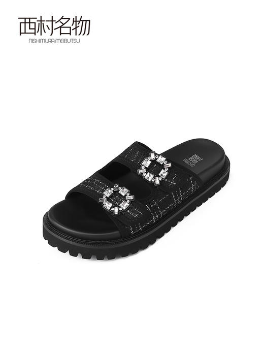 西村名物2023夏季新款方扣小香风松糕底凉拖女气质外穿凉鞋13341 商品图1