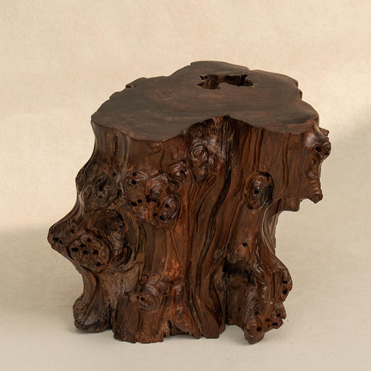 清 红木雕树形器座 商品图3