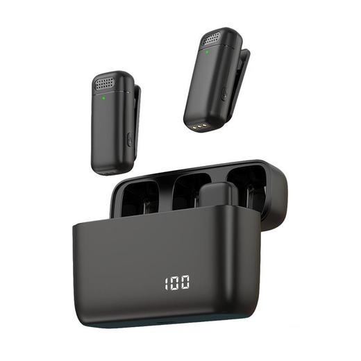 跨境一拖二蓝牙2.4GHz无线领夹式麦克风带充电仓收音降噪直播话筒 商品图4