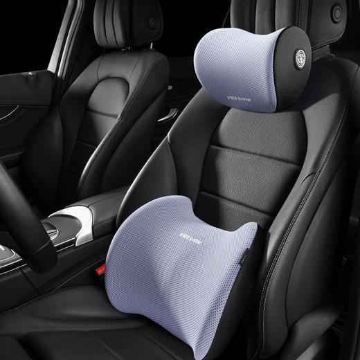【透气不闷！冰丝护颈枕套装】汽车头枕车用护颈枕四季通用车上靠枕腰靠车载靠背垫车用记忆棉枕 商品图3