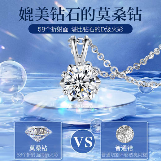 六鑫珠宝 一克拉六芒星莫桑钻耀梦项链 商品图4