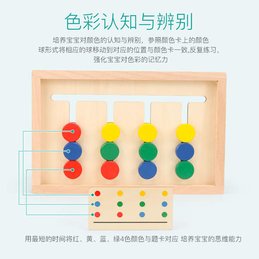 *【母婴用品】四色游戏儿童木制颜色分类走位游戏逻辑思维训练教具早教益智玩具 商品图2
