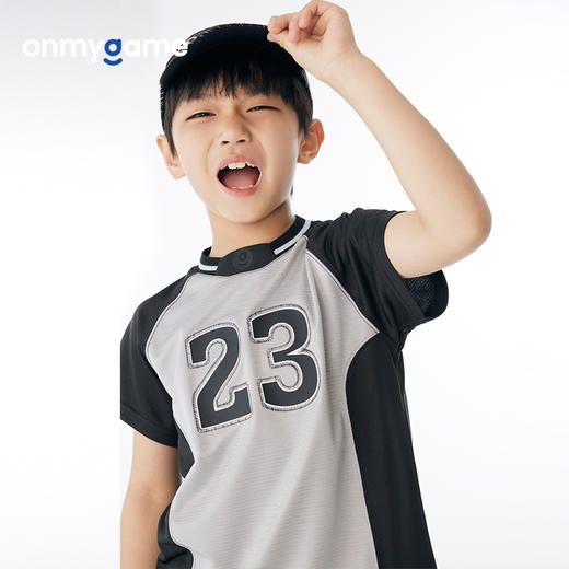 onmygame男童女童短袖T恤夏装儿童运动衣体能训练服轻薄快干 商品图0