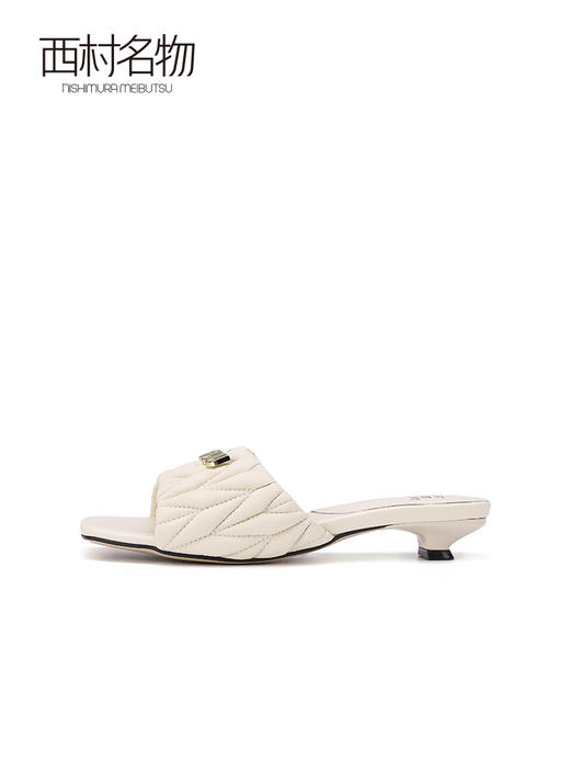西村名物2023夏季新款超人气褶皱法式气质通勤百搭不累脚女款凉拖23441 商品图1