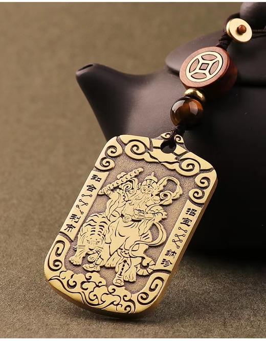 纯铜武财神赵公明令牌，随身吊坠，家居挂饰 商品图3