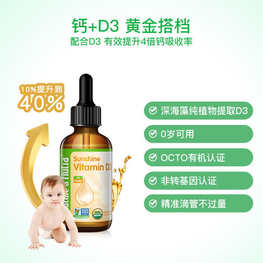 【保税仓发货 包邮包税 新生儿可用】美国莱思纽卡维生素d3婴幼儿宝宝婴儿童d3维生素d滴剂vd促补钙维D 商品图3