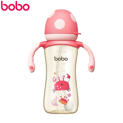 bobo 畅吸成长小金瓶ppsu  330ml 吸管奶瓶 商品图0