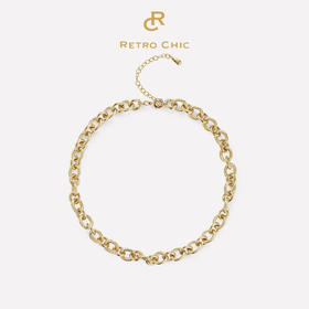 【万妮达&刘忻同款】Retro Chic 意大利复古创意饰品 素金扭纹项链