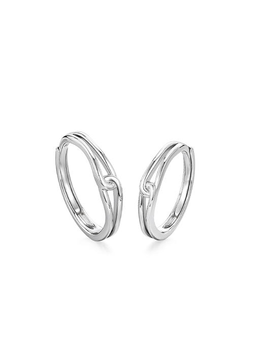 卡蒂罗天作之合情侣对戒纯银戒指一对男女款小众设计520女友礼物 商品图2