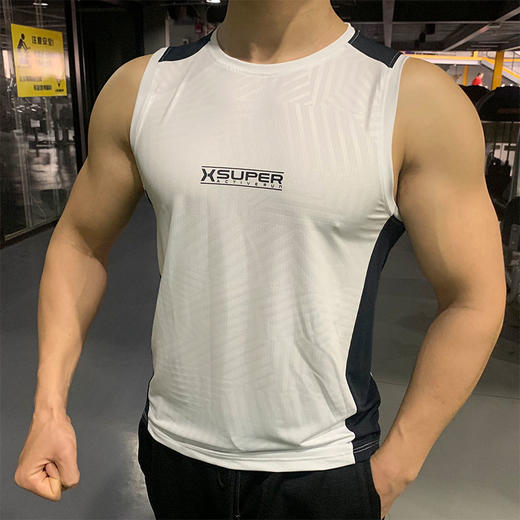 跃牌【跃LEAP-ACTIVE】系列高弹宽松跑步T恤无袖运动速干篮球背心G17 商品图3