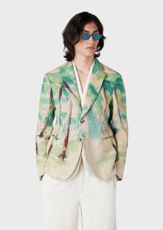 E ARMANI 休闲西服男  D41G37D1249-509 紫色-.47%POLYESTER 53%COTTON 商品图0