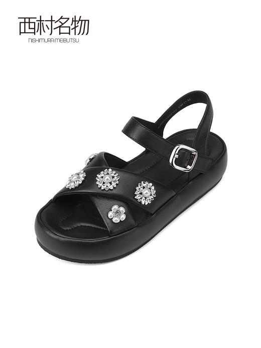西村名物2023夏季新款沙滩凉鞋女日系百搭ins厚底增高拖鞋女23251 商品图1