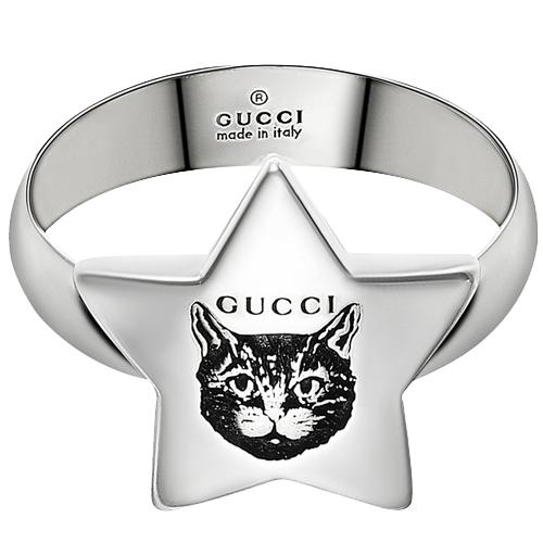 HCYBC502167001021SP  古驰GUCCI 古驰BLIND FOR LOVE系列星星形状经典猫头图案戒指 圈口21 商品图0