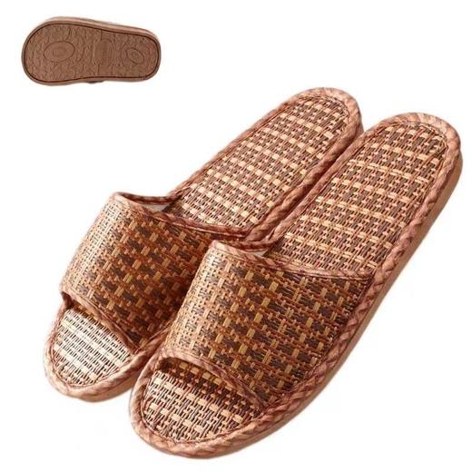 【两双仅需39.9元，夏季爆款】2025夏季天然竹编藤草编织冰凉拖鞋 防滑养生家具室内地板拖鞋 商品图4