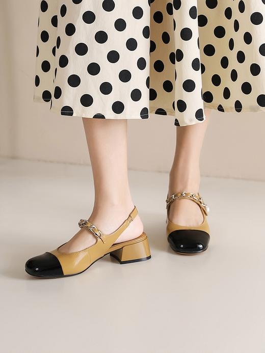 西村名物低粗跟包头小香风法式晚风小凉鞋玛丽珍高级感夏季配裙子13451 商品图0