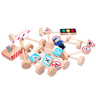 *【母婴用品】道路交通路标模型 迷你木质交通标志信号灯儿童早教认知玩具 商品图2