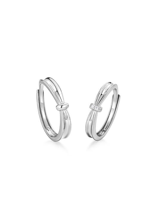 卡蒂罗缘满情侣对戒纯银戒指一对男女款小众设计520礼物送女友 商品图2