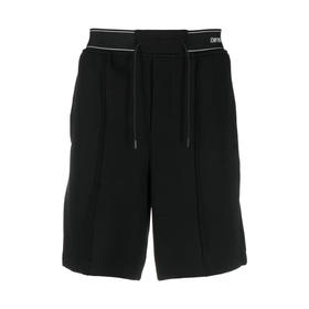 EMPORIO ARMANI 阿玛尼 男士抽绳系带拼接休闲运动短裤 黑色 3R1PZ7 1JHSZ 0999