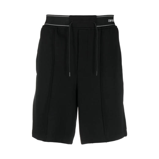 EMPORIO ARMANI 阿玛尼 男士抽绳系带拼接休闲运动短裤 黑色 3R1PZ7 1JHSZ 0999 商品图0