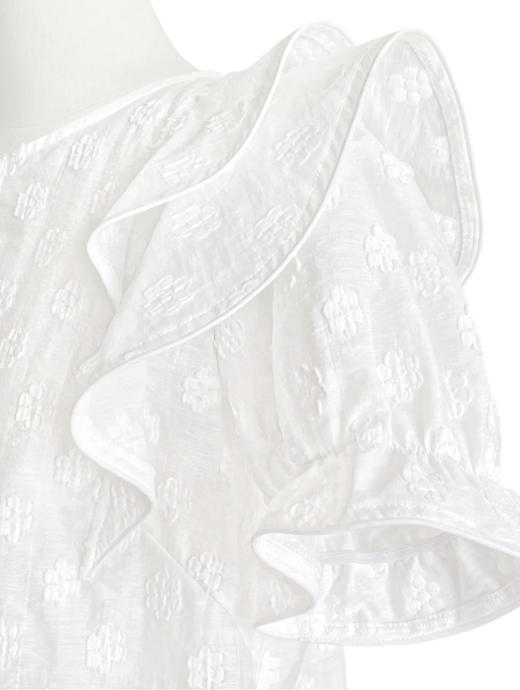TYNVIE 花边肩饰短袖衬衫 - 白色 商品图4