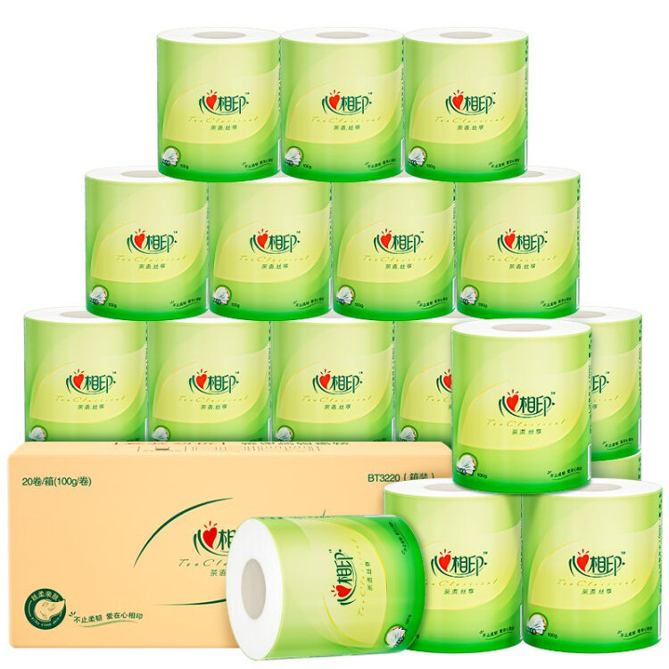 心相印  卷纸 心柔100克20粒装四层卷筒卫生纸 20卷（100克/卷） BT3220