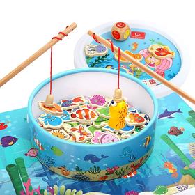 *【母婴用品】儿童木质趣味磁性钓鱼池亲子游戏套装玩具