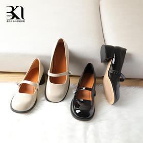 Bakerloo女鞋复古玛丽珍高跟牛皮单鞋