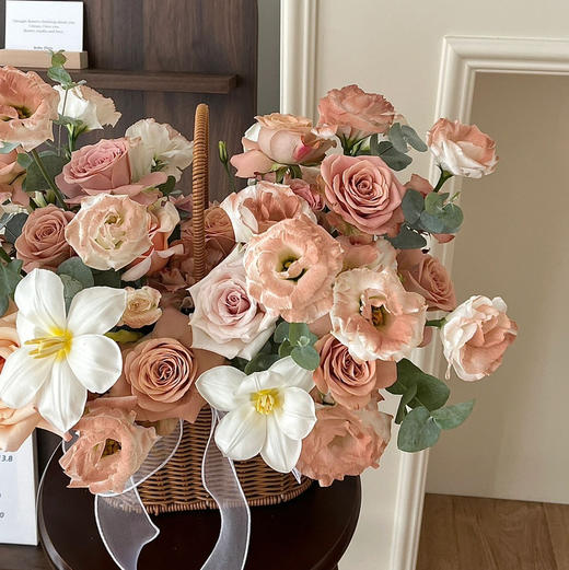 《年轮》卡布奇诺复古色手提花篮 商品图1