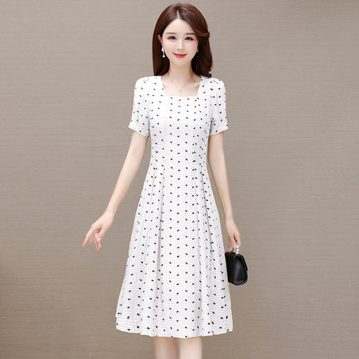 时尚气质，蝴蝶结花小格子时尚裙子连衣裙QYM-YX-XL23666-Y 商品图1