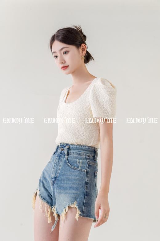 【门店同款】夏季泡泡袖褶皱上衣 150712775 商品图8