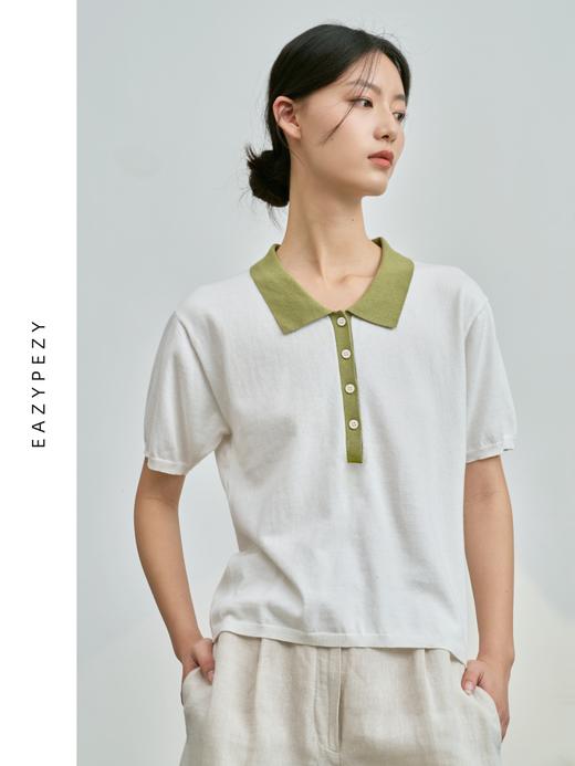 EAZYPEZY 2022SS 棉羊绒拼色polo衫 商品图1