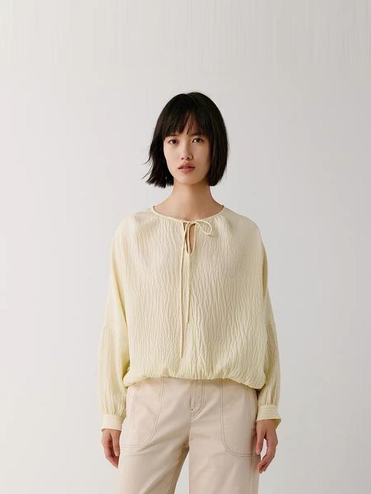 之h同款-花花团篙端成衣供应链定制款，100桑蚕丝珍珠锻蝙蝠袖，轻盈轻薄亲肤透气，抗皱好打理，宽松廓形春夏秋防晒长袖上衣 商品图13