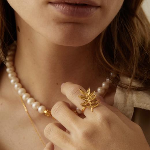 北京仓｜Elise Tsikis-Manisa-金色橄榄叶 戒指［法国设计师］ 商品图0