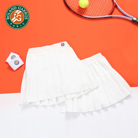 罗兰加洛斯法网新款女童半身裙网球裙儿童白色透气运动大童百褶裙