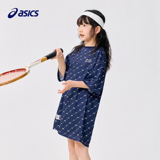 ASICS/亚瑟士童装2023年夏季新款女童儿童复古运动休闲圆领连衣裙 商品图1