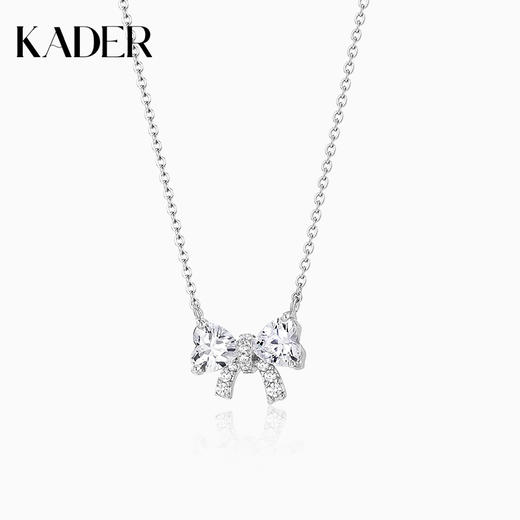 卡蒂罗爱心蝴蝶结项链女纯银轻奢小众设计2023年新款锁骨链礼物 商品图0