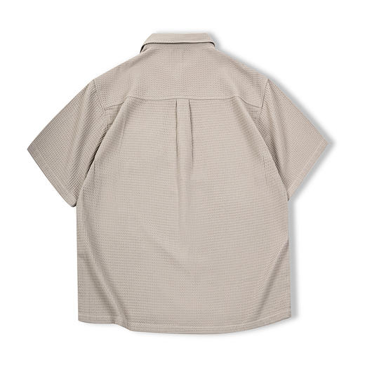 马登工装 美式休闲华夫格短袖衬衫免烫抗皱肌理感透气衬衣男夏季 商品图8