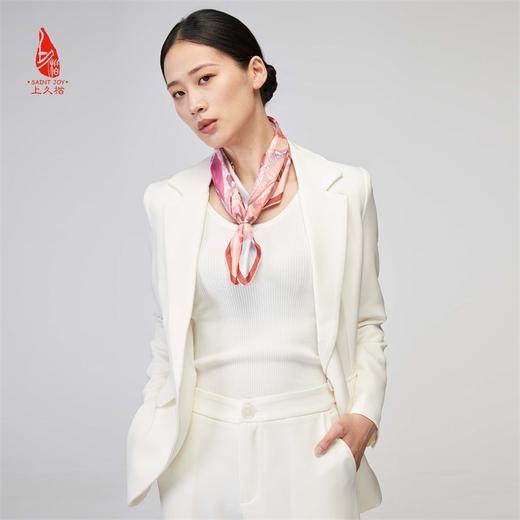 SAINTJOY/上久楷 女式真丝方巾  冬暖雪散  FJS22038 商品图4