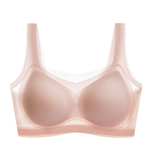 超划算【双款式买1送1~透气感十足！】看得见的薄度一触即凉，40°也不怕！冰感超薄面膜文胸，无痕聚拢大胸背心式透气睡眠文胸罩，超薄冰丝无钢圈背心式大码内衣运动美背七夕情人节送礼优选 商品图8