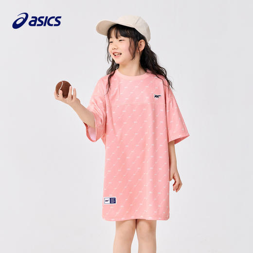 ASICS/亚瑟士童装2023年夏季新款女童儿童复古运动休闲圆领连衣裙 商品图0