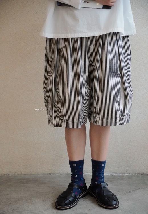 HARVESTY 细直条纹灯笼短裤休闲裤 商品图0
