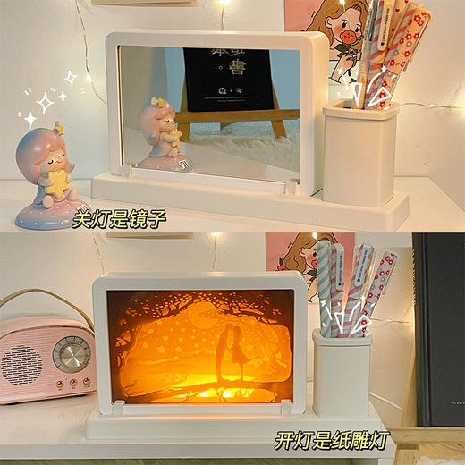 创意3D笔筒纸雕灯led台灯摆件灯公司氛围生日礼物 商品图2