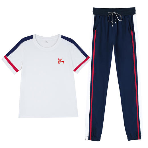 洋气休闲，冰丝运动套装女夏季薄款新款年轻妈妈速干短袖两件套TR-MTY5828 商品图4