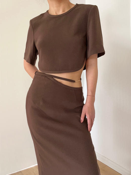 Viktoria Chan | SS23104 Stina cropped top [ 超短上衣 棕 ] 商品图10
