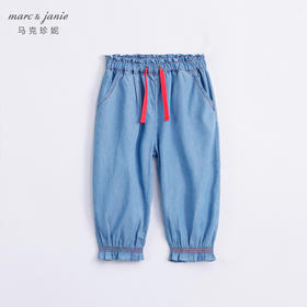 马克珍妮夏装 女童薄款天丝牛仔裤防蚊裤 儿童裤子防晒裤231296