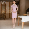 IWY/夏款气质假两件修身法式连衣裙女粉色高级感空姐工作服正装裙Q718 商品缩略图2