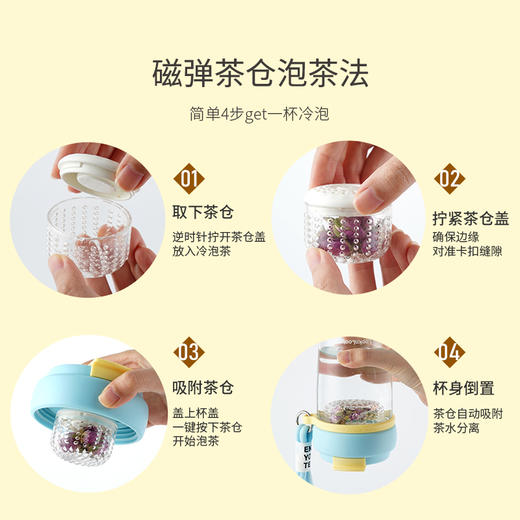 乐扣乐扣（LOCK&LOCK）磁弹水杯玻璃杯耐热茶水分离LLG953 商品图2